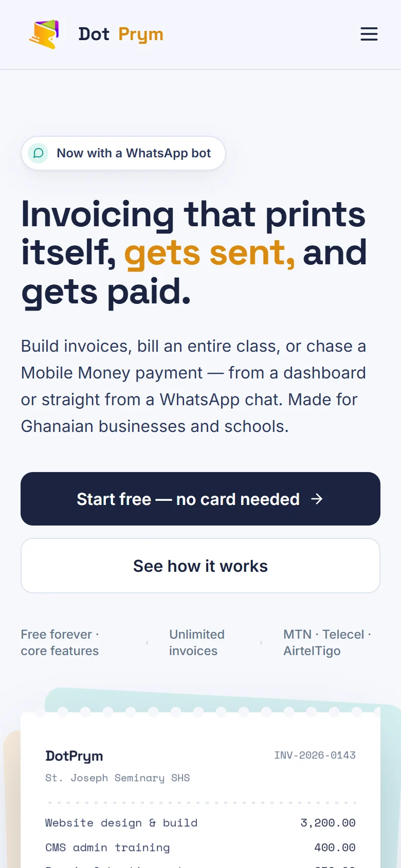 DotPrym on mobile
